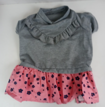 New Without Tags Top Paw Gray &amp; Pink Floral Dog Dress Size Medium - $128.68 MXN