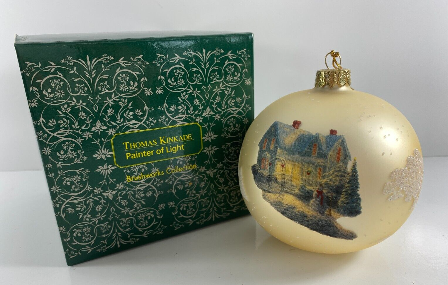 2003 Large Thomas Kinkade Blessings of Christmas 4 in Glass Ornament w/Box - $19.79