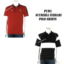 Puma New Men&#39;s Scuderia Ferrari Street Polo Shirt Red &amp; Black Sport Shirts Nwt - £28.27 GBP