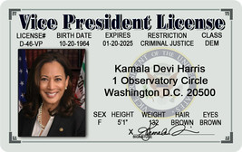 Kamala Harris Vice President MAGNET License Novelty ID Presidential Joe Biden - £9.55 GBP
