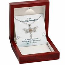 Express Your Love Gifts to My Daughter Life Doesn&#39;t Get Easier Stainless Steel R - £35.19 GBP