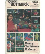 Quick Butterick 6342 Pattern 11 Stuffed Toy Christmas Ornaments, Plush T... - £6.17 GBP