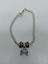 Sterling Silver 925 Disney Princess Snake Bracelet 7&quot; - £32.04 GBP