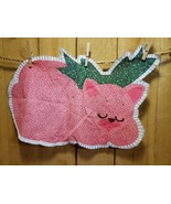 Vintage Pink Kitty Fabric Material Pillow Panel Cut Sew Stuff 1970s NOS - $23.67 CAD