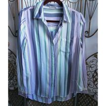 Beachlunchlounge Striped Button Up Shirt Pastel Rayon Lyocell LTT1134 Mens - $14.85