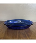 Vintage Colorex Cobalt Blue Fluted Dish   Made in Brazil 8&quot; by 5.75&quot; - $3.99