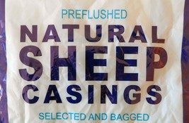 SHEEP LAMB CASINGS ONE FULL HANK of natural breakfast wiener casing - £31.95 GBP