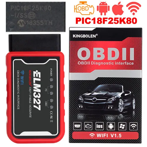 ELM327 V1.5 OBD2 Scanner PIC18F25K80 Bluetooth/wifi ELM327 Car Diagnostic Tool f - £54.56 GBP