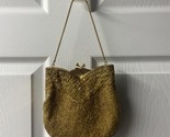 Ed B Robinson Small gold Satin Lined Beaded Evening Bag Vintage - $31.87