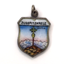 Zugspitzkreuz Vintage Charm 800 Silver and Enamel Highest Mountain in Ge... - $22.00