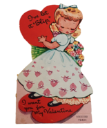 Ameri-Card Vintage Valentines Day Card Girl I Let it Slip Message Small ... - £6.37 GBP