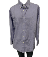 Nautica Micro Checked Button Down Shirt Men&#39;s 17 1/2 34/35 Blue - $16.93 CAD