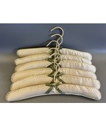 MARK CROSS Set of 6 Vintage Clothes Padded Hangers Cream Fabric with Gre... - £38.87 GBP