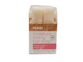 NEW! Raw Sugar Moisture Loving Bar Soap Pack Of 2, Watermelon &amp; Mint - £7.19 GBP