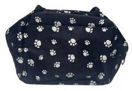 ZHIERNA Paw Print Black White Dog Theme Lunch Bag Zipper Double Handles - £6.20 GBP