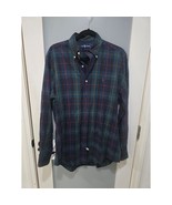 Ralph Lauren Blue Green Plaid Shirt L Button Down 100% Cotton Classic Fit - $706.80 MXN