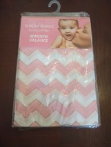 Tender Kisses Window Valance Golden Butterfly ZigZag Pink/Whtie 15x54&quot;-NEW - £11.84 GBP