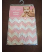 Tender Kisses Window Valance Golden Butterfly ZigZag Pink/Whtie 15x54&quot;-NEW - $14.73