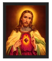 JESUS CHRIST OF NAZARETH SACRED HEART CHRISTIAN 8X10 FRAMED PHOTO - £15.66 GBP