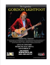 The Legendary Gordon Lightfoot Medicine Hat Arena 2011 Poster 17*11 Inch Alberta - £19.98 GBP