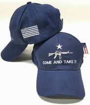 Come And Take It Molon Labe Machine Gun Nra 2Nd Amendment Blue Hat Cap - $25.99