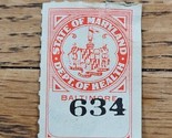 US Stamp State of Maryland Dept of Health Baltimore Used - $1.89