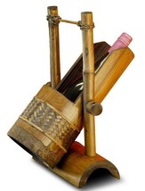 Bottle Stand Wood Holder Bamboo Gift Idea - £29.62 GBP