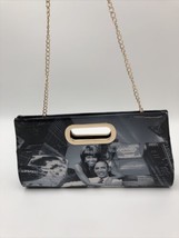 Oversized Michelle Obama Clutch Accent Black &amp; White 16” - £22.15 GBP