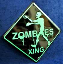 ZOMBIES Xing -*US MADE* Embossed Metal Sign - Man Cave Garage Shop Bar Pub Decor - £14.11 GBP