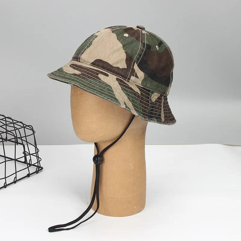 Camouflage Cotton Round Top 6 Panel Fisherman Hats For Men Women Gorro I... - £14.02 GBP