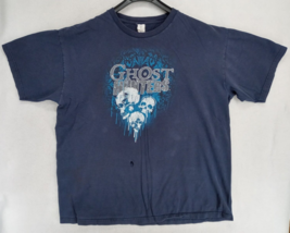 TV Show Ghost Hunters Liquid Drip Skulls Vintage Mens Blue T-Shirt Size XL - $28.49