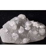 Apophyllite Mineral Specimen With Translucent Crystals On Chalcedony- He... - $59.39