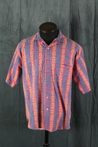 Vintage Button Down shirt - Neon Stripe Tribal Pattern - Men&#39;s Extra-Large - €57,71 EUR