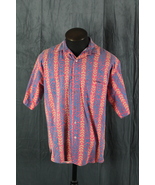 Vintage Button Down shirt - Neon Stripe Tribal Pattern - Men&#39;s Extra-Large - $88.69 CAD