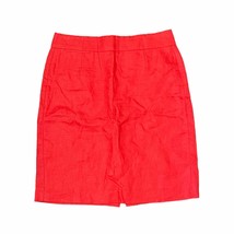 J.Crew X Baird McNutt Pencil Skirt Size 4 Orange 100% Linen Lined Womens... - £19.37 GBP