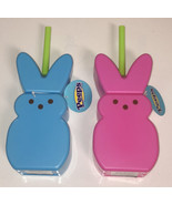 Lot Of 2 Easter PEEPS Pink and Blue Tumbler Cups 14oz W/ Straws - £10.36 GBP