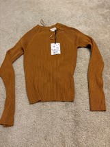 Hippie Rose Junior&#39;s Open Back Tunic Sweater Rust Size Small NWT - £14.78 GBP