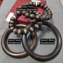 Natural Beauty Dalakan Sinking Agarwood Beads Bracelet &amp; Sandalwood Bang... - $134.90