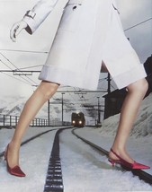 Louis Vuitton - ready to wear shoes model on railtrack - Framed Picture - 11&quot; x  - £25.97 GBP