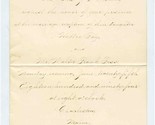Wedding Invitation Charleston Maine June 25, 1894 Walter Frank Foss Hatt... - £22.29 GBP