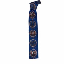 RETRO VTG Hand Printed Rooster Sun Fabrics Blue Medicine Doctors Necktie  - $39.20