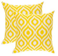 TreeWool (Pack of 2) Decorative Throw Pillow Covers Ikat Ogee Accent in 100% Cot - £13.48 GBP