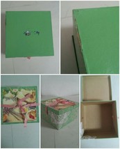 Cute VTG Heavy Cardboard Box Trinket Gift Hat Tea Party Theme - £12.50 GBP