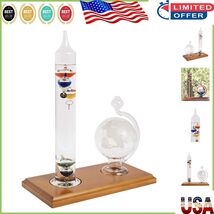 Colorful Glass Galileo Thermometer &amp; Barometer Globe Set - 13.1 x 9.5 In... - $1,033.75 MXN