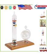Colorful Glass Galileo Thermometer &amp; Barometer Globe Set - 13.1 x 9.5 In... - $1,033.75 MXN