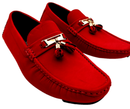 Z. Vaughn Men&#39;s Red Faux Suede Driving Shoes Loafers 547131 size 13 - $210.34 MXN
