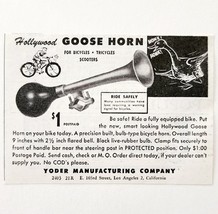 1949 Yoder Hollywood Goose Bike Horn Advertisement Bicycle Scooter Suppl... - €17,68 EUR