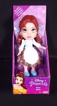 Disney Mini Toddler BELLE apron &amp; gold glitter dress 3&quot; poseable figure NEW - £8.66 GBP