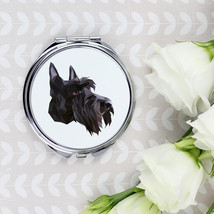 A pocket mirror with a Scottish Terrier dog. A new collection with the geometric - £7.90 GBP