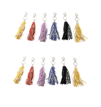 12 Piece Faux Leather Tassel Carabiner Key Chains Keychains Two Tone 8.75&quot; Asst - £11.91 GBP